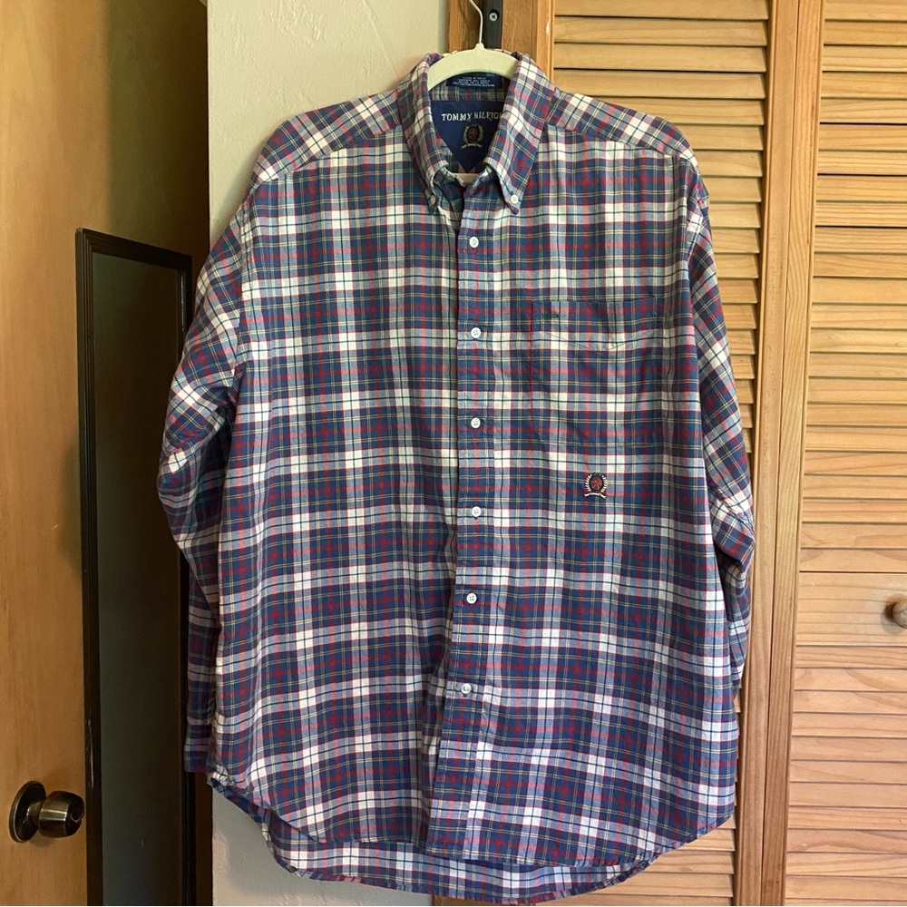 Vintage Tommy Hilfiger Men’s Large Shirt Long Sleeve Button Down Corduroy Tag